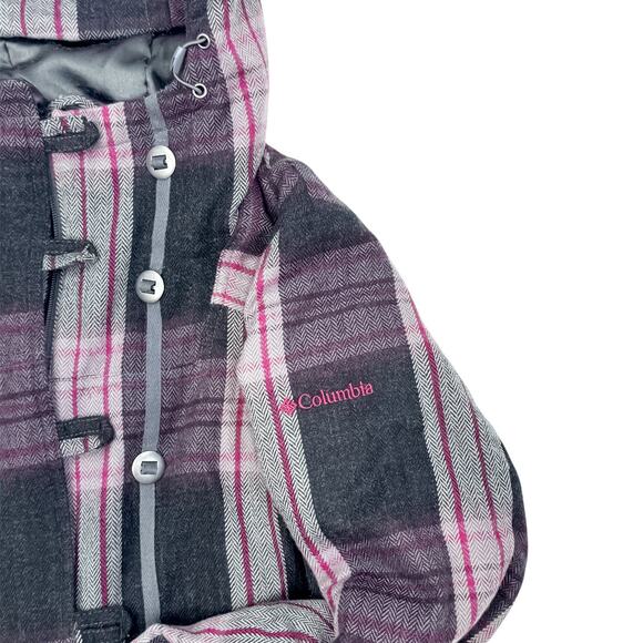 Columbia Women's Black Maroon Plaid Wool Blend Jacket - S - Picture 7 of 10